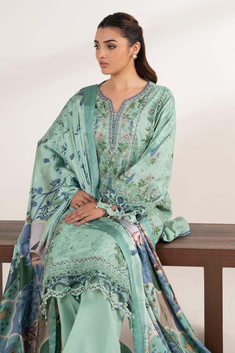 3 Piece - Embroidered Cotton Suit
