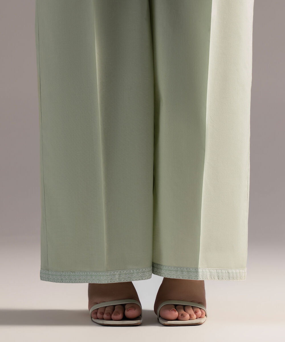 Women's RTW Cambric Solid Green Culottes