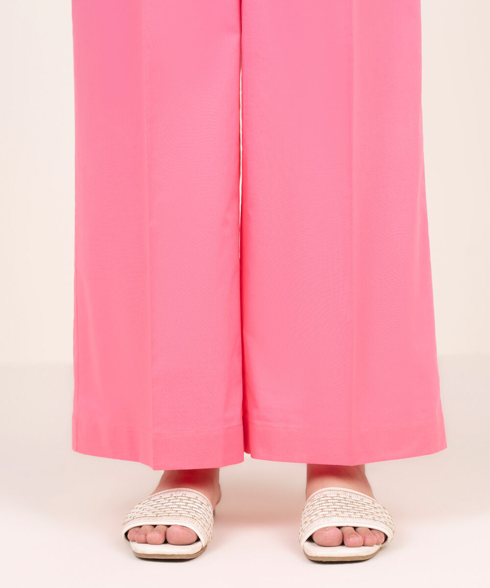 Women's RTW Cambric Pink Solid Culottes