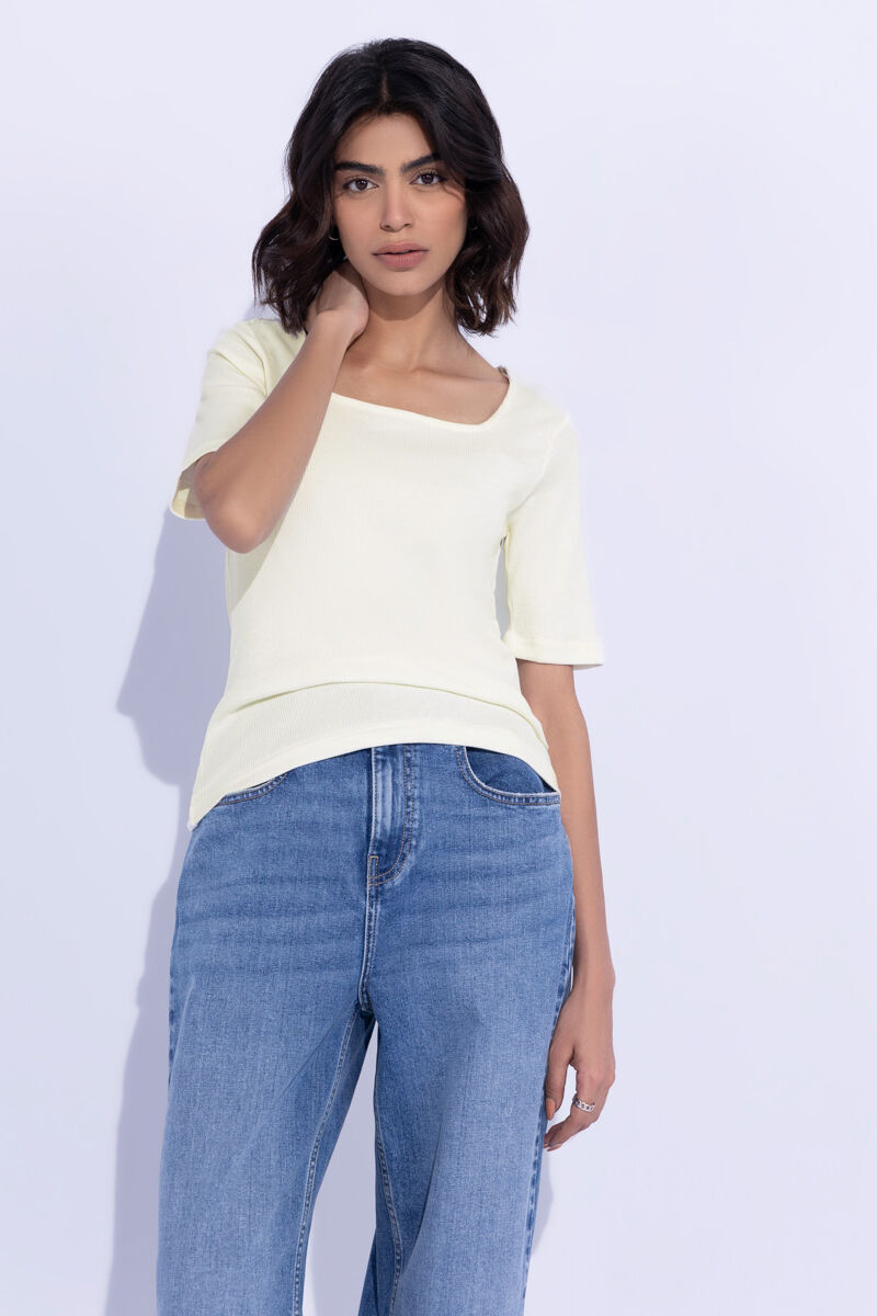 Square-Neck Rib Top