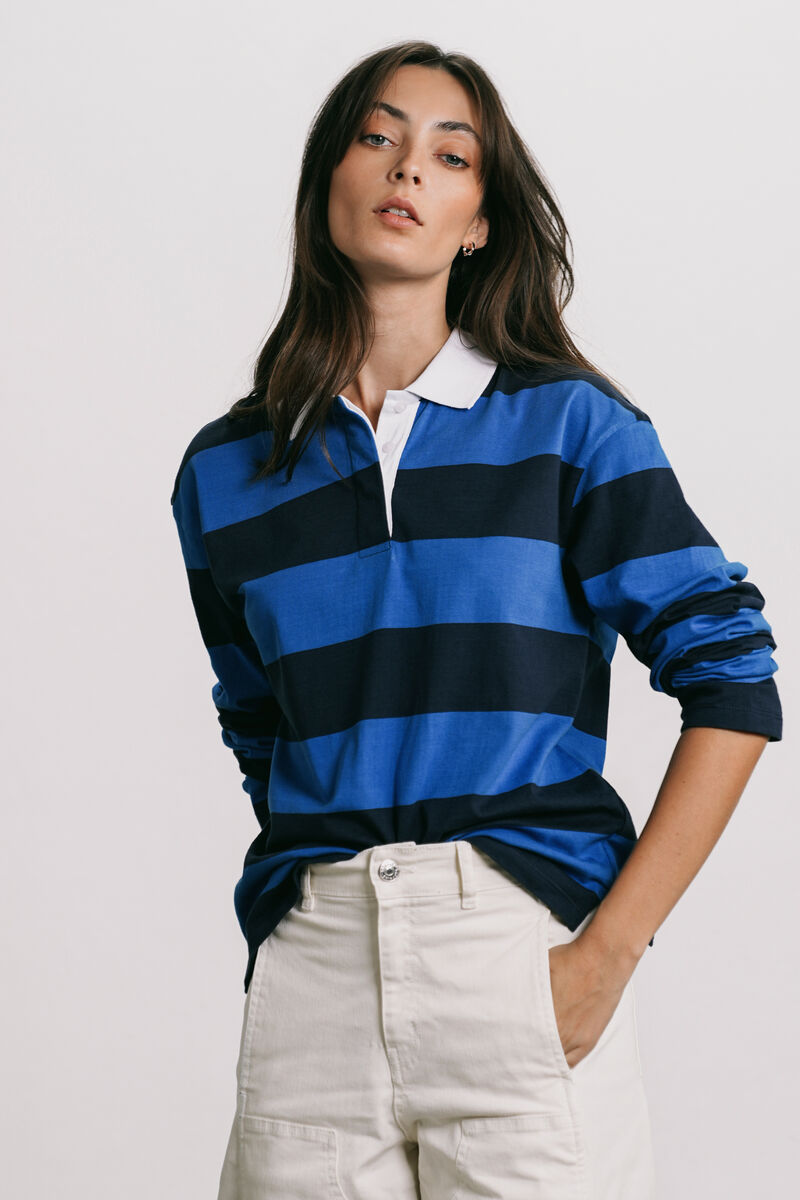 Striped Rugby Polo Shirt