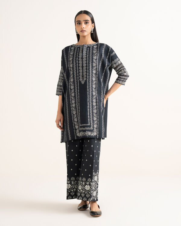 2 Piece - Embroidered Khaddar Suit