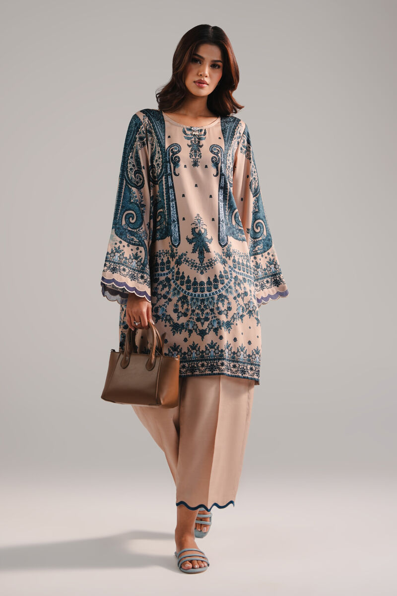 2 Piece - Embroidered Satin Suit