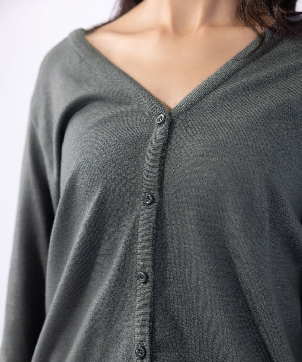 Woman - Grey Light Weight Knit Cardigan