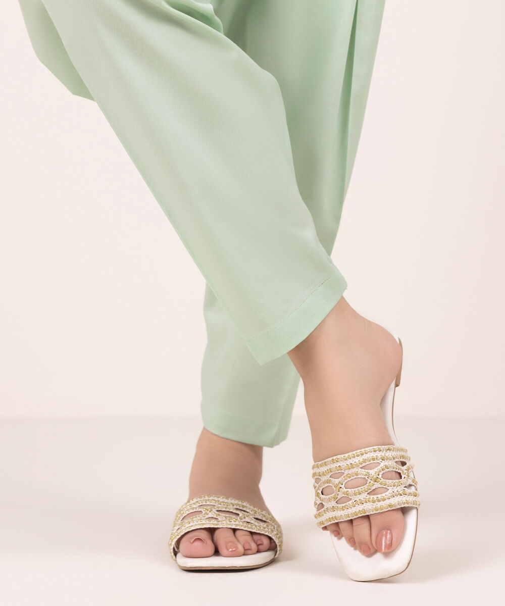 Women's RTW Lawn Solid Light Green Shalwar