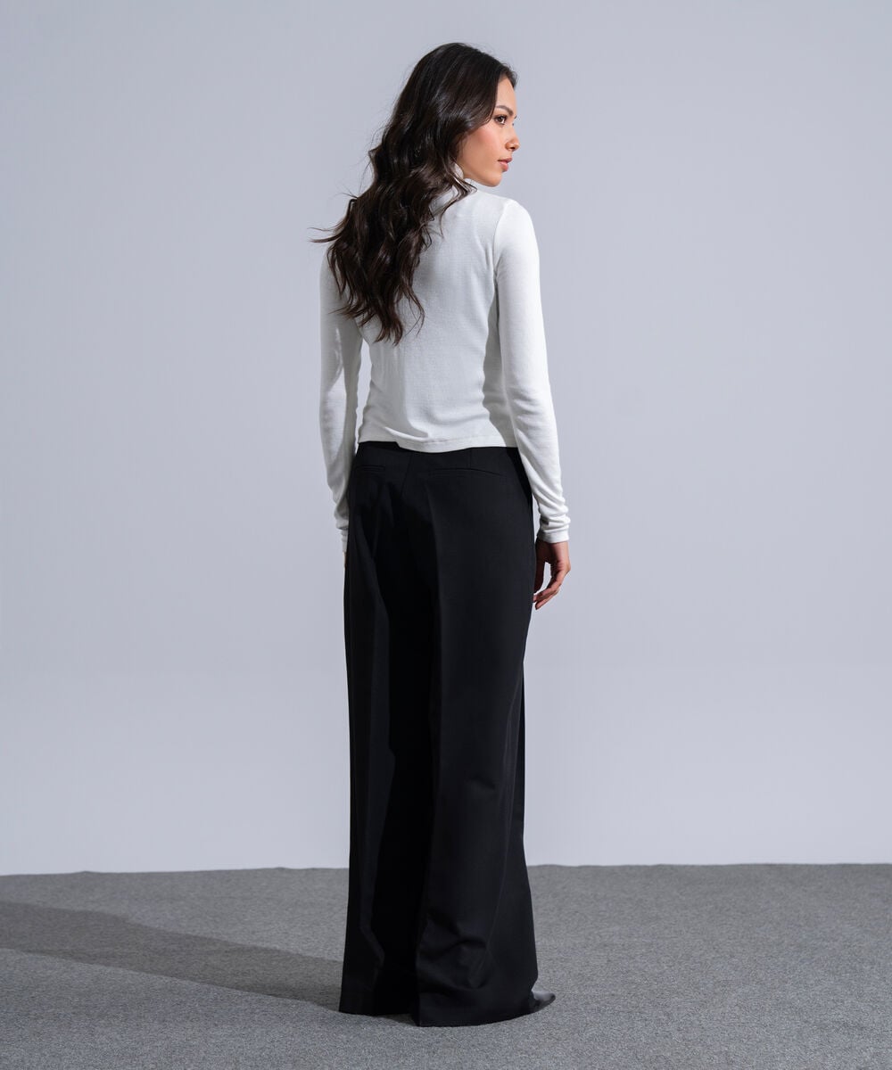 Women's Western Wear Black Straight-Fit Trousers