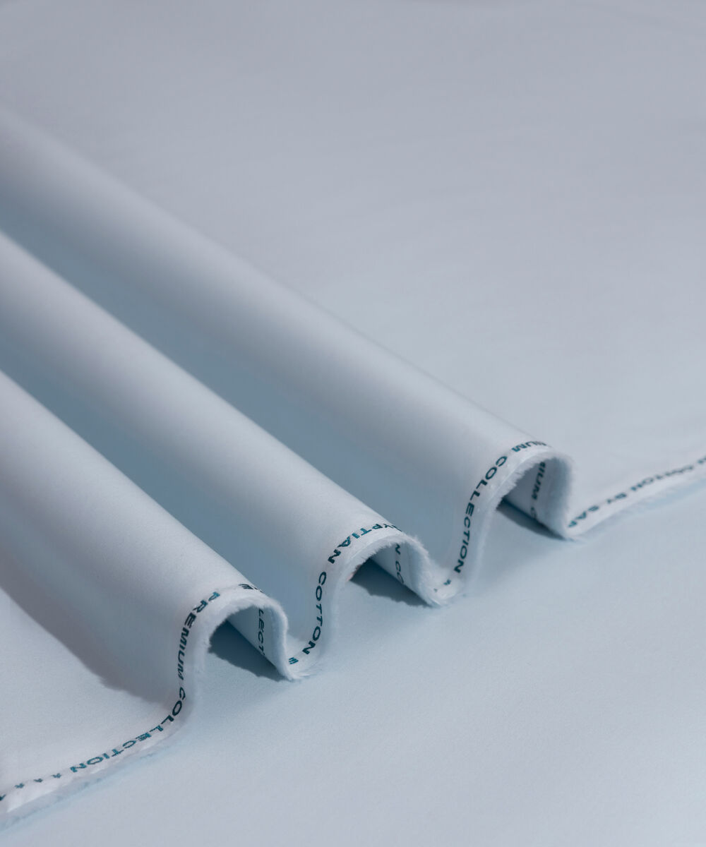 Men's Unstitched 2-Piece Premium Giza Cotton Soft Blue Suit