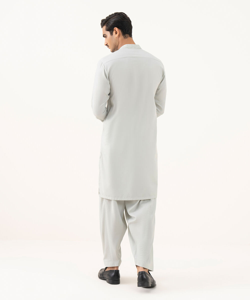 Men's Falak Embroidered Light Sage Kurta Shalwar