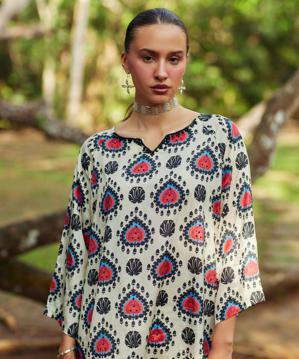 Women's RTW Habotia Grip Printed Off White 2 Piece Suit