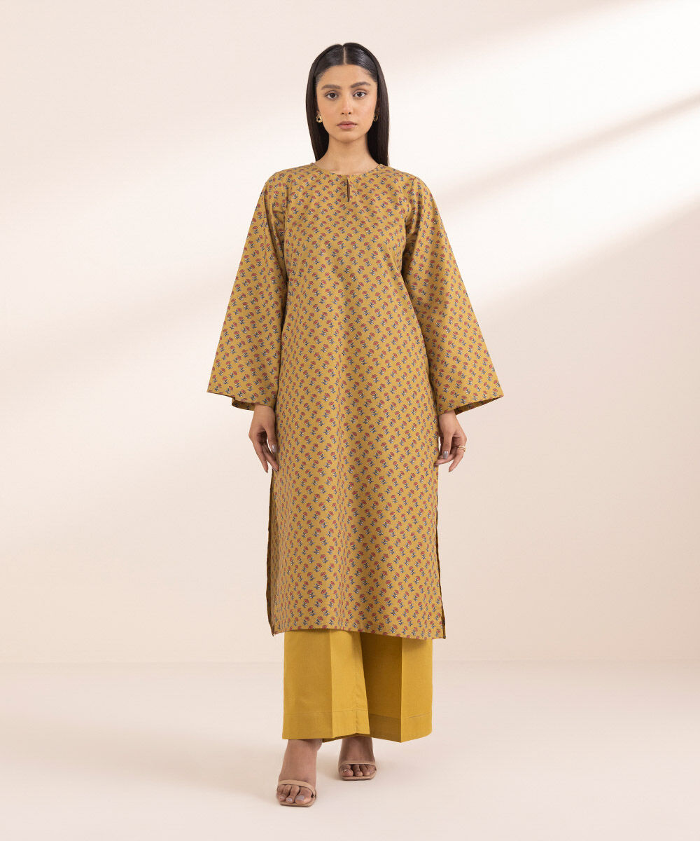 Women's Pret Lawn Brown Printed Straight Shirt