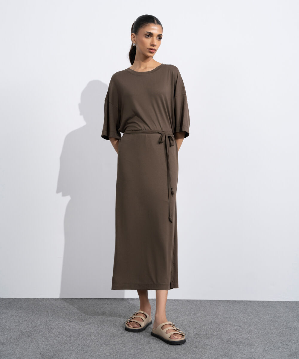 Women's Brown Flowing Maxi Dress
