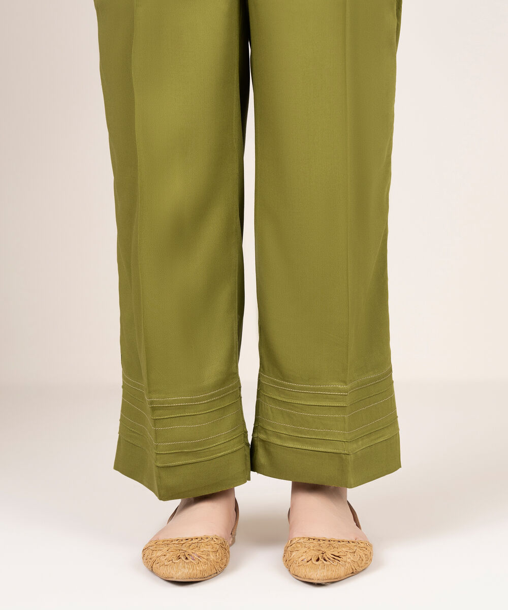 Women's RTW Bedford Solid Green  Culottes