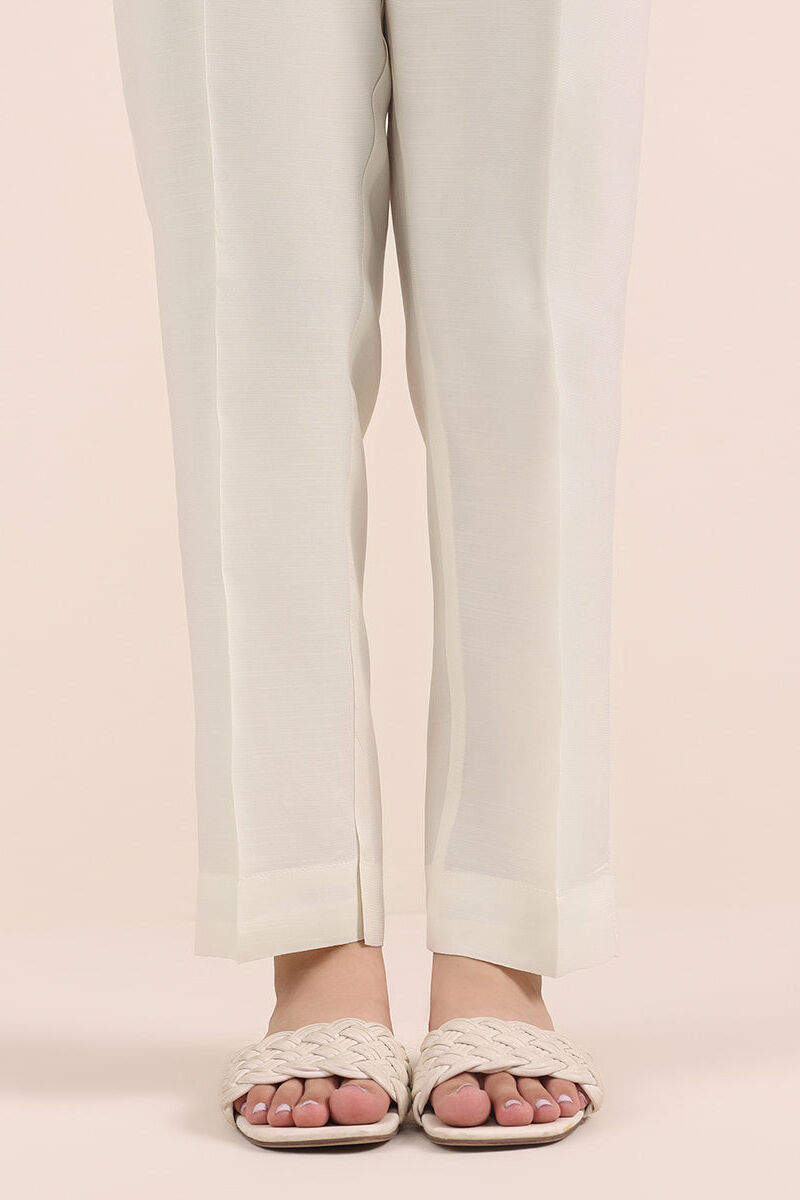 Raw Silk Cigarette Pants
