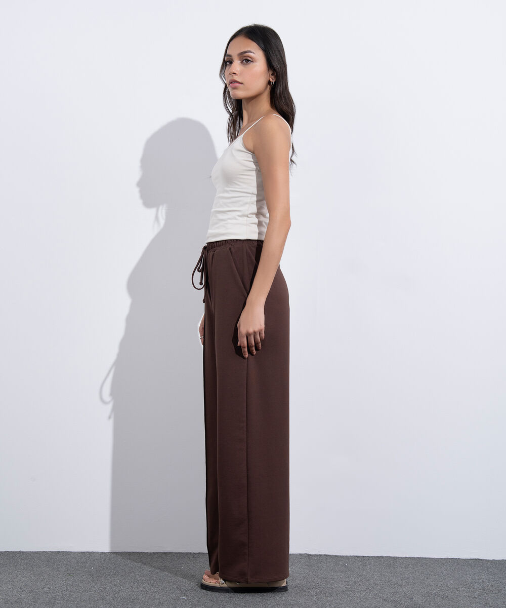 Women's Western Wear Brown Pull On Summer Terry Trousers