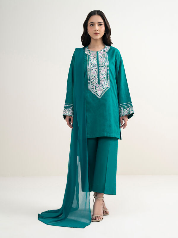 3 Piece - Embroidered Jacquard Suit