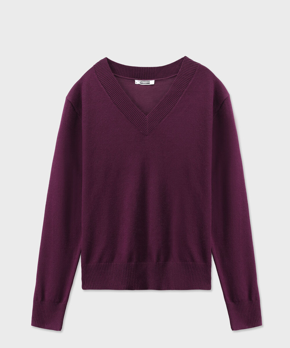 Women's Western Wear Merlot V-Neck Knit Sweater