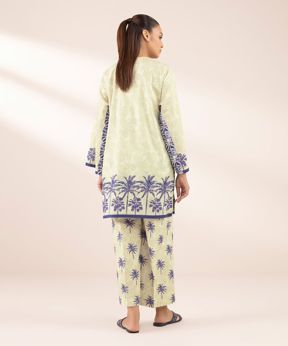 Women's RTW Lawn Beige Printed Boxy Shirt