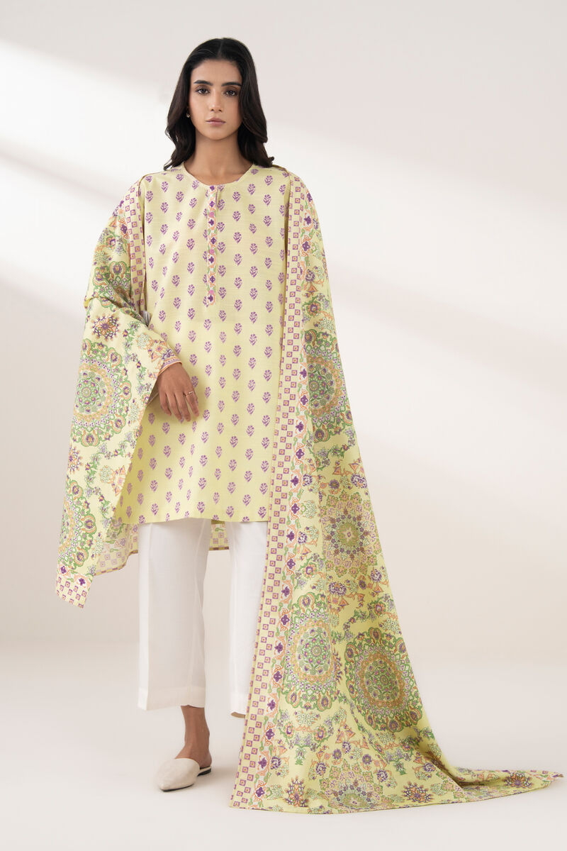 2 Piece - Embroidered Light Khaddar Suit