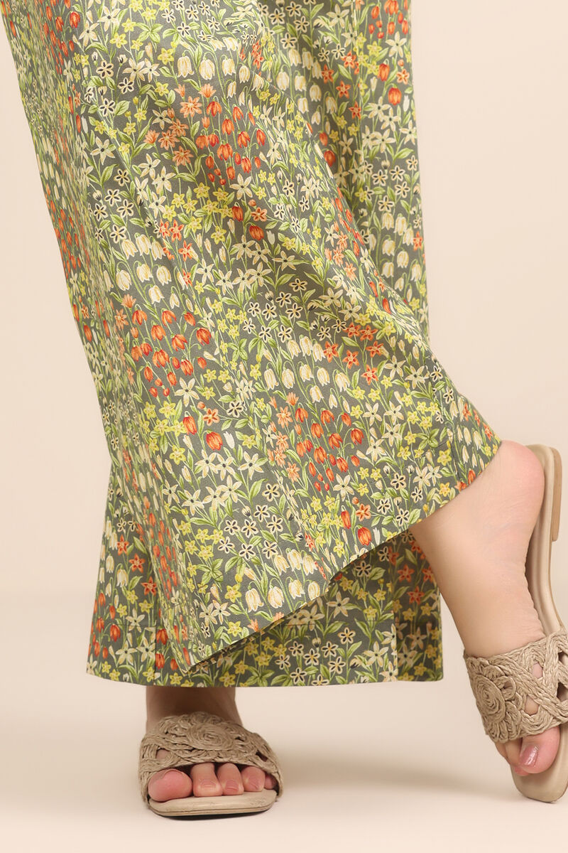 Printed Crosshatch Flared Pants