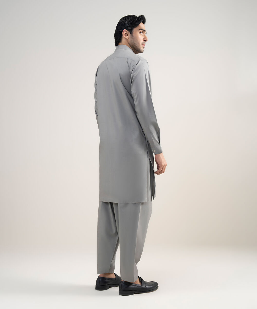 Men's Stitched Luxury Cotton Medium Grey Suit
