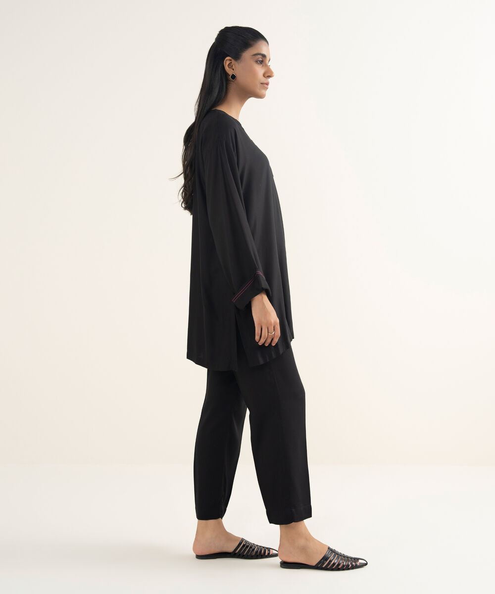 Women's RTW Bedford  Solid Black Wrap