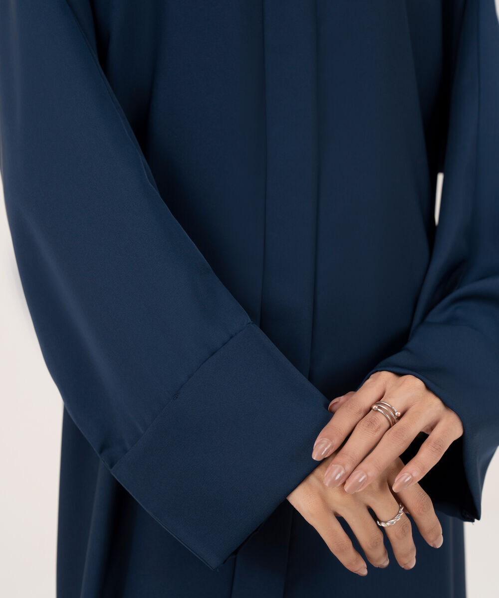 Women's Blue Polyester Abaya