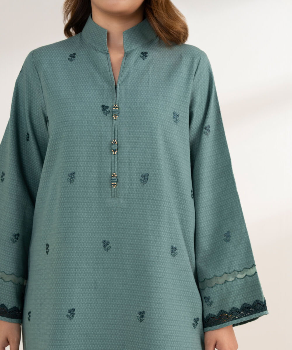 Women's Unstitched Dobby 3 Piece Suit