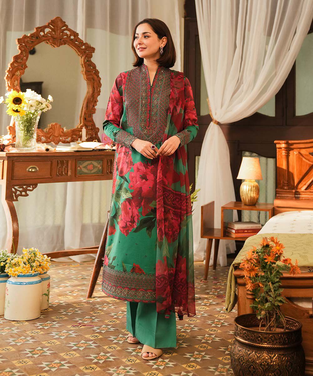 Woman - Multi 3 Piece - Embroidered Lawn Suit