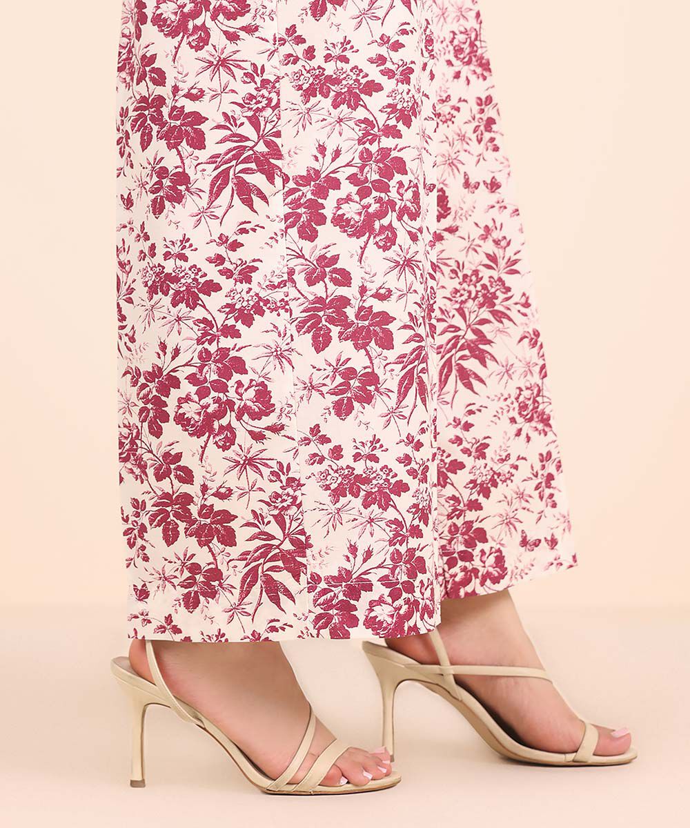 Women's RTW Cambric Pink Printed Culottes