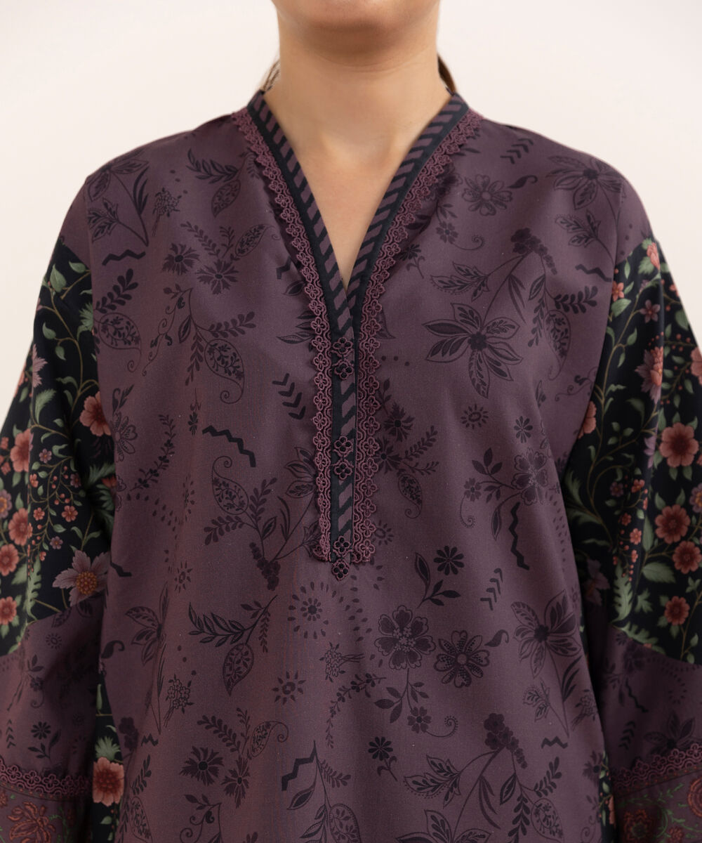 Women's Unstitched Cotton Printed Three Piece Suit