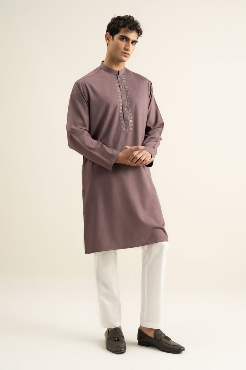 Embroidered Jacquard Kurta