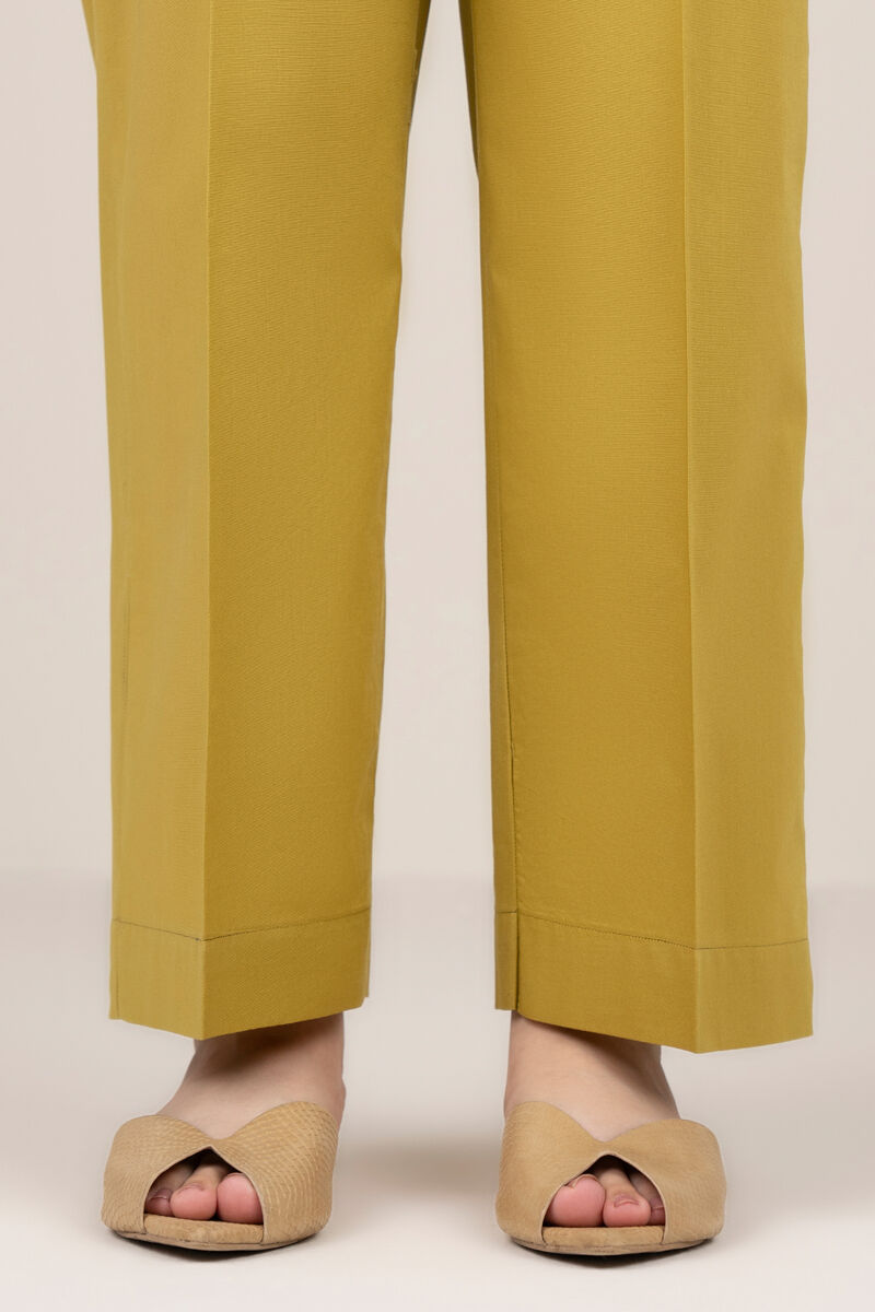 Solid Cotton Straight Pants