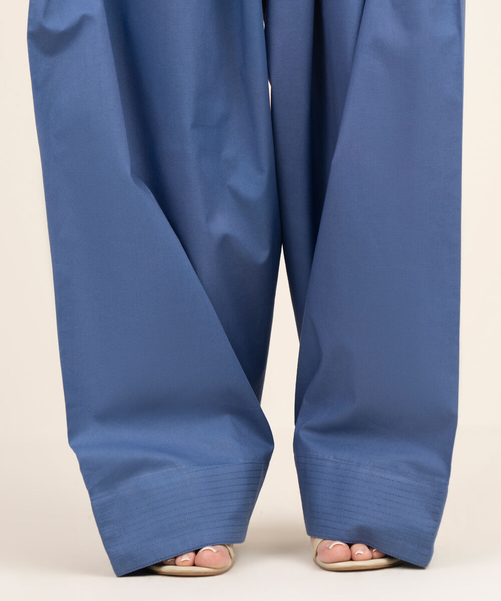 Women's Unstitched Cotton Embroidered Trousers Fabric