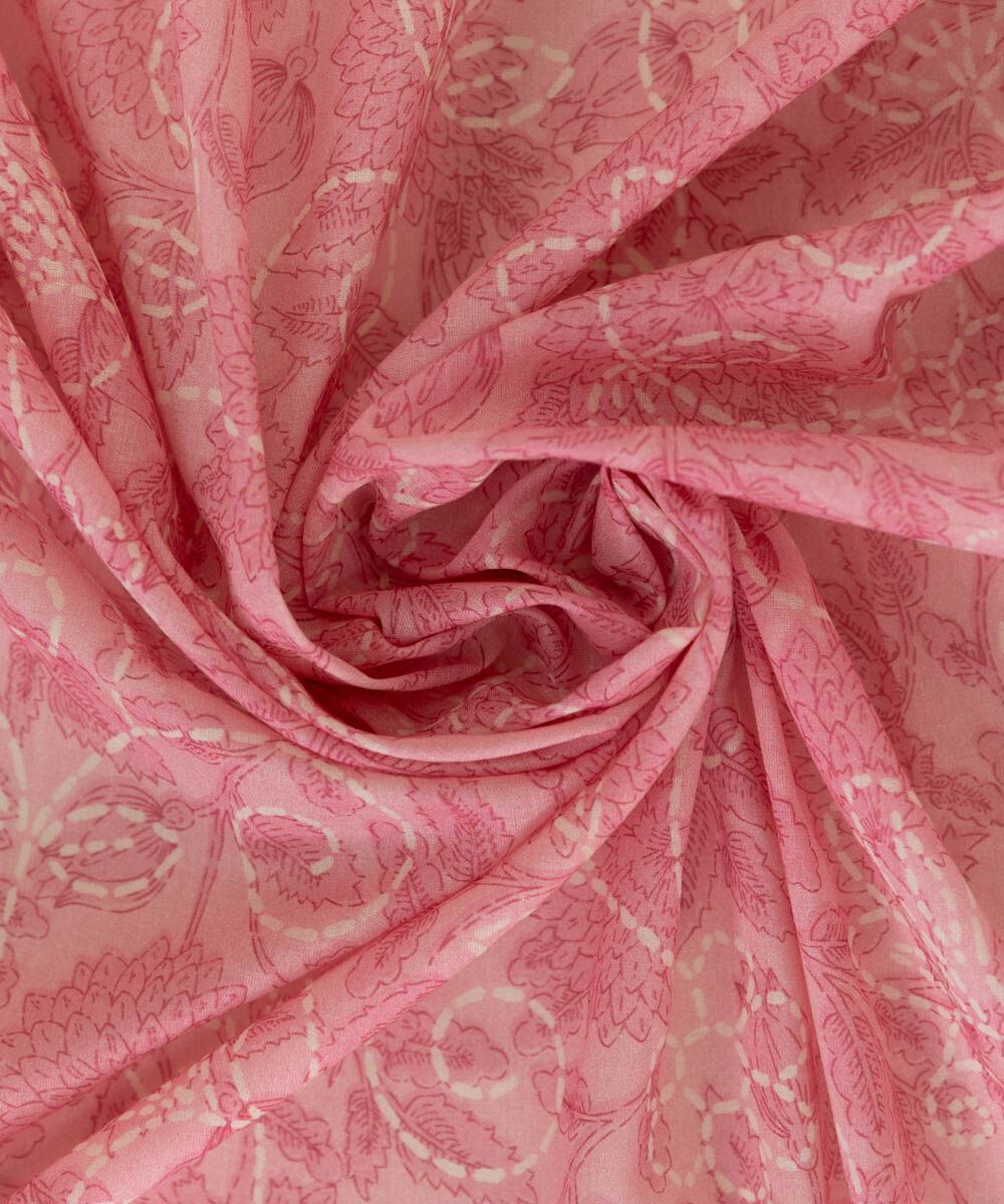 Fine Voile Pink Printed Dupatta
