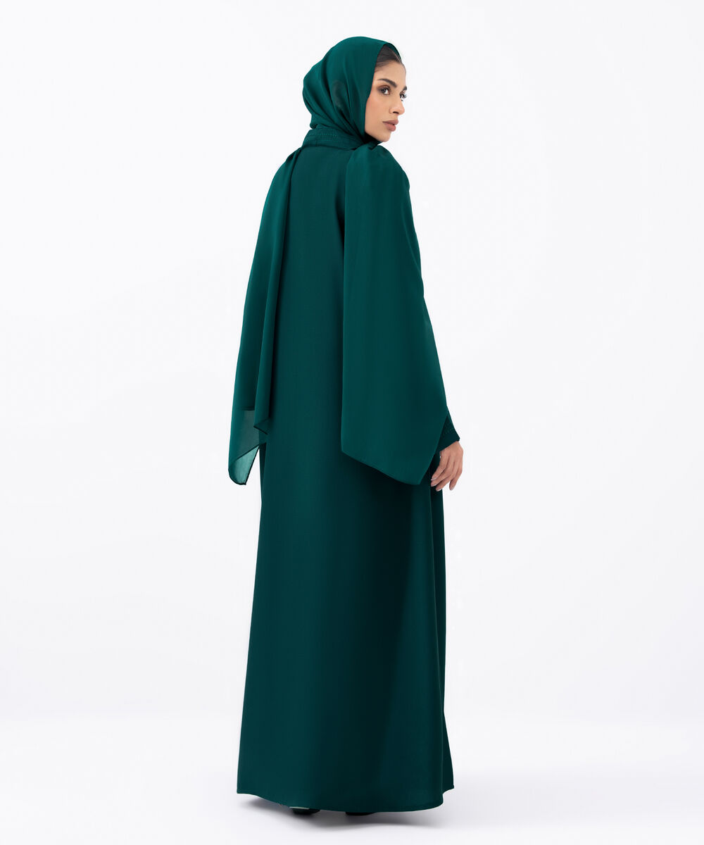 Women's Teal Polyester Abaya
