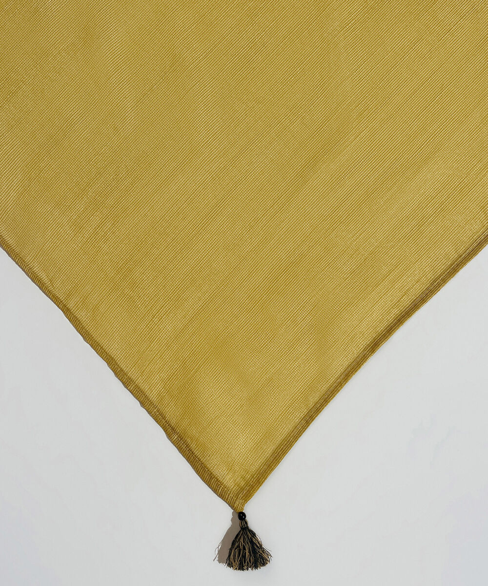 Blended Raw Net Yellow Solid Dupatta