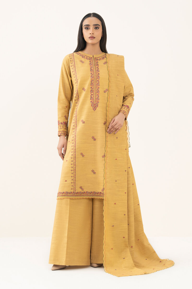 3 Piece - Embroidered Cotton Suit