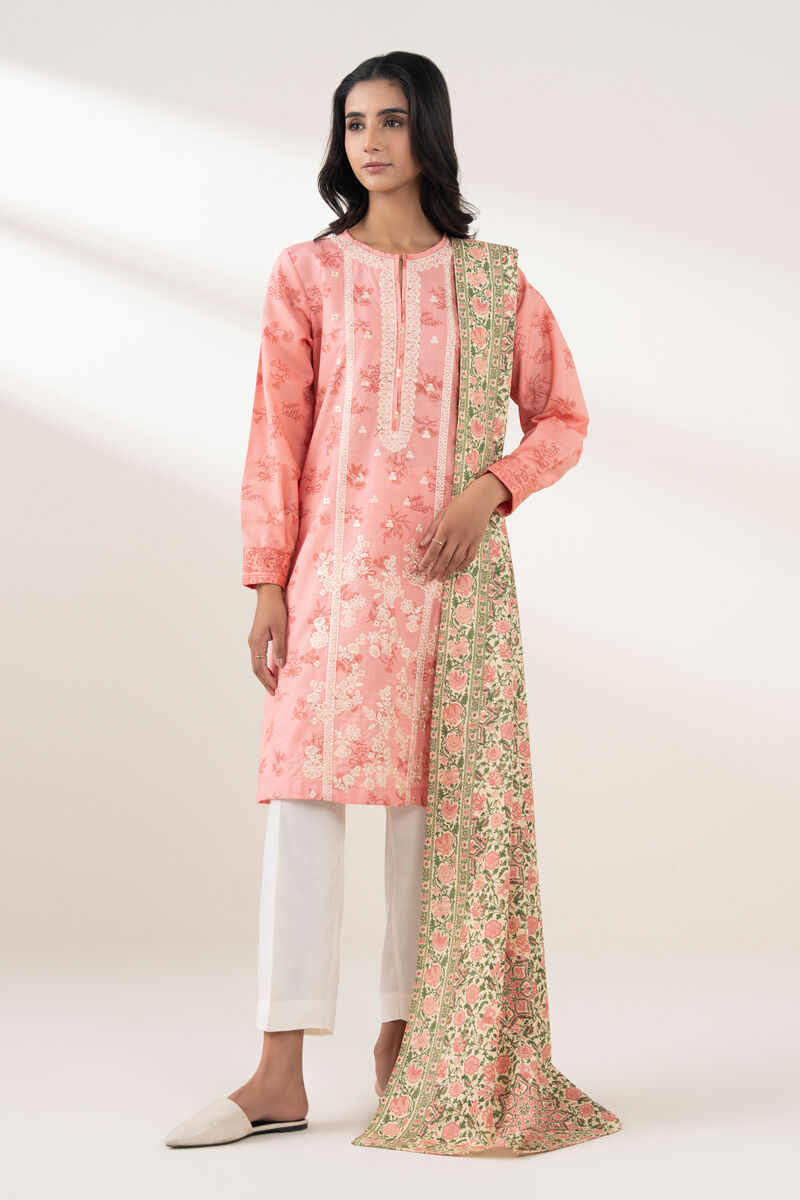 2 Piece - Embroidered Khaddar Suit