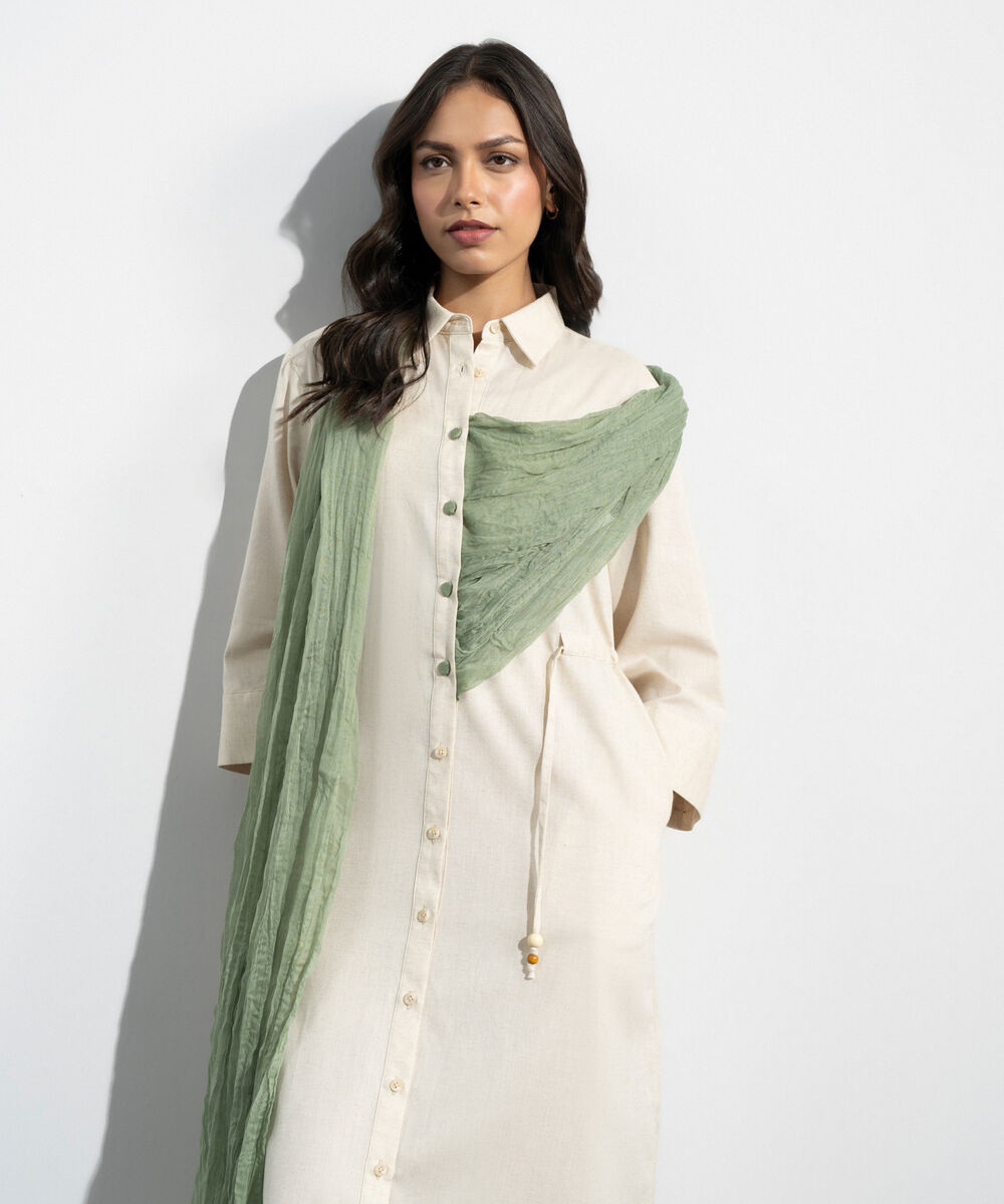 Women's Western Sage Green Rectangular Scarf