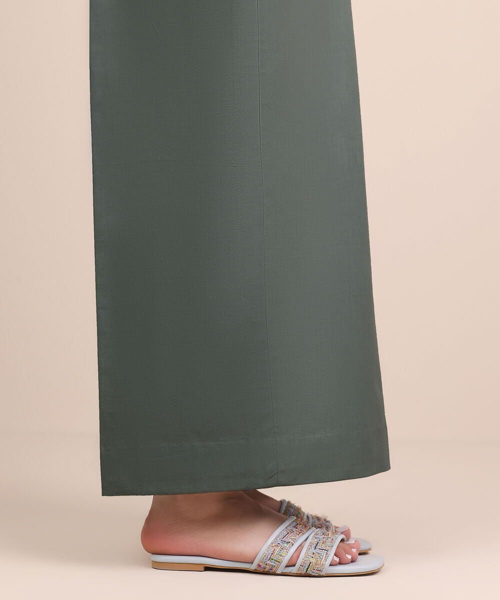 Women's Unstitched Cotton Printed Grey Trousers Fabric