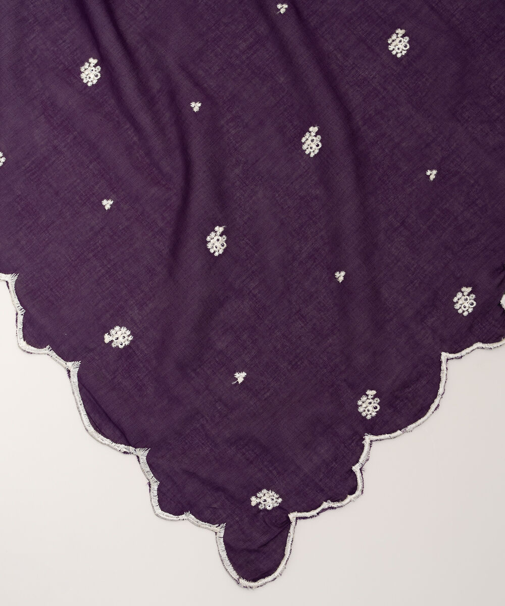 Lawn Embroidered Purple Dupatta