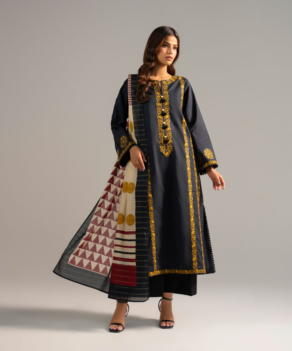 Zari Lawn Printed Off White Dupatta