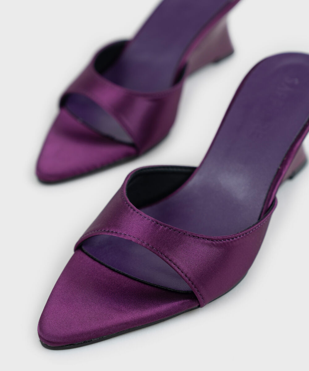 Women's Purple Pointed Toe Wedge Heel