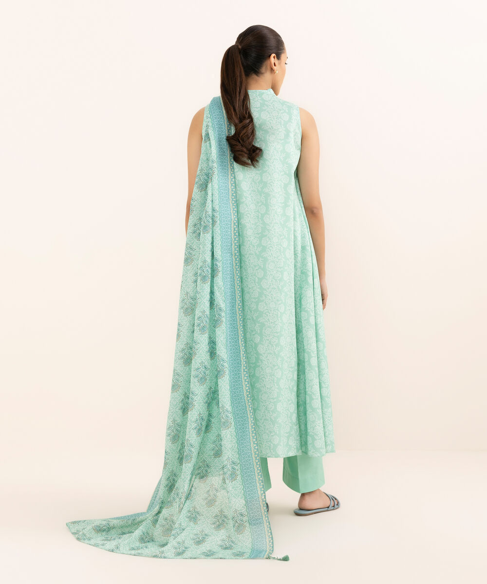 Women's Unstitched Lawn Printed Multi Three Piece Suit