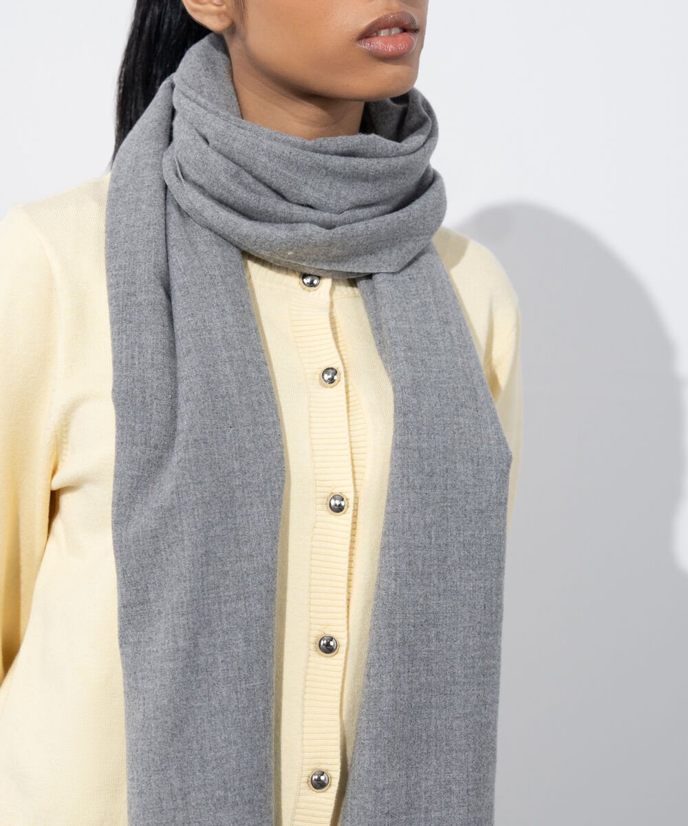 Women's Western Wear Grey Plain Woollen Scarf