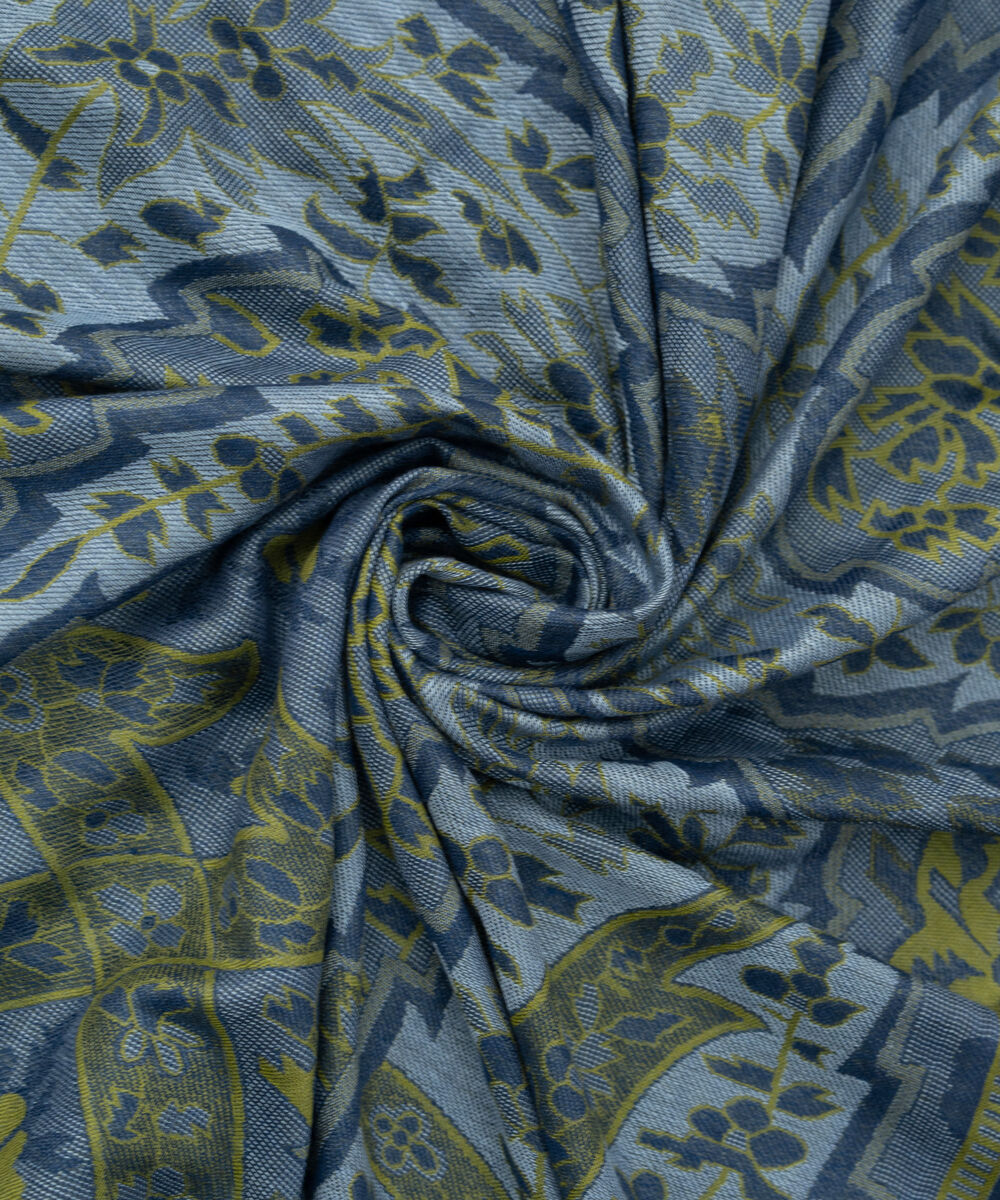 Jacquard Solid Blue Shawl