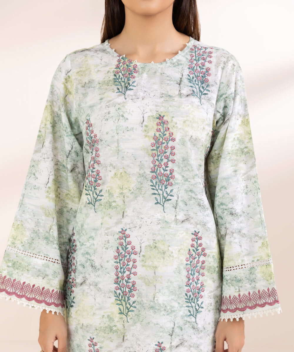 Women's Pret Khaddar Multi Embroidered A-Line Shirt