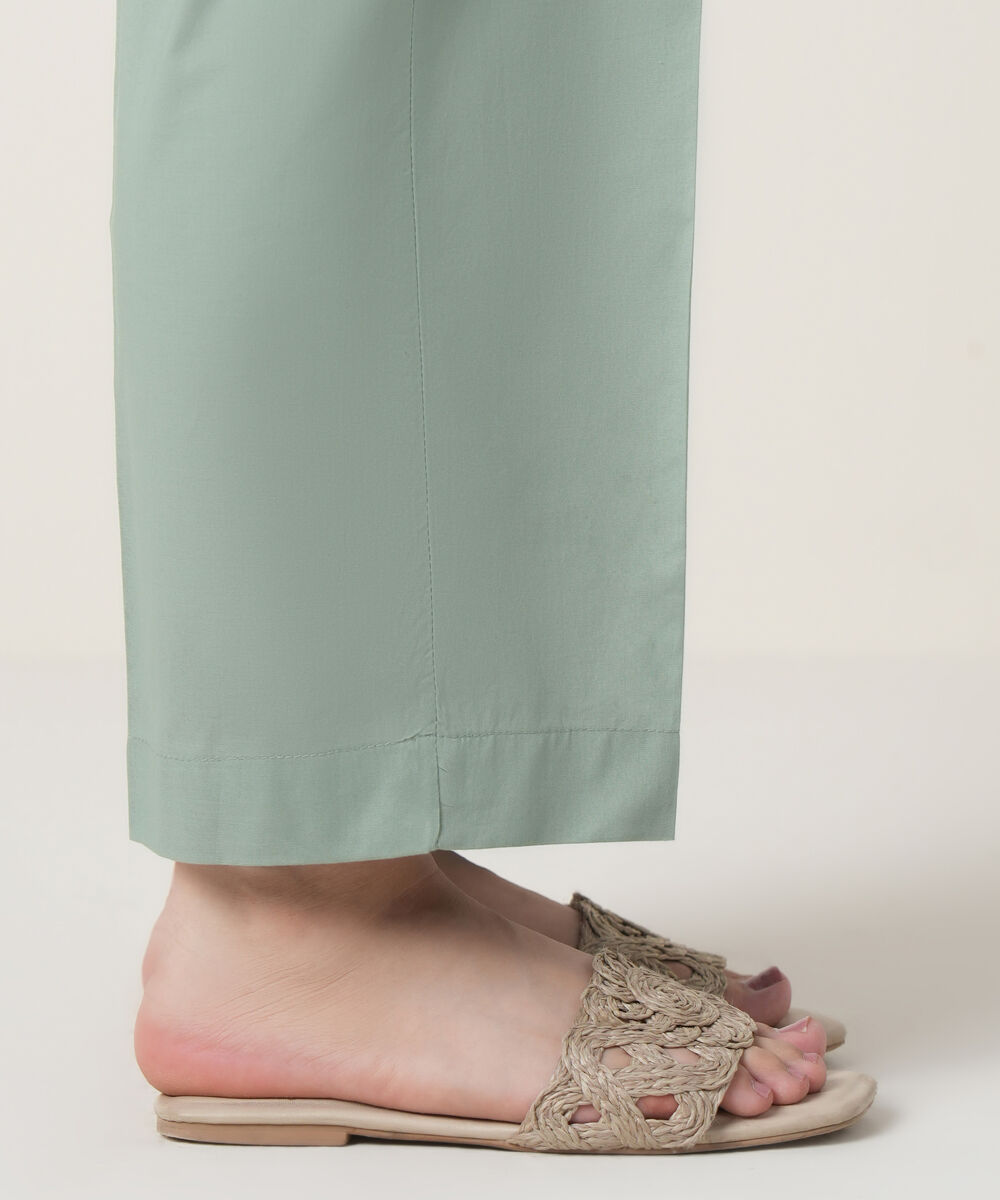 Women's RTW Cambric Grey Solid Trousers