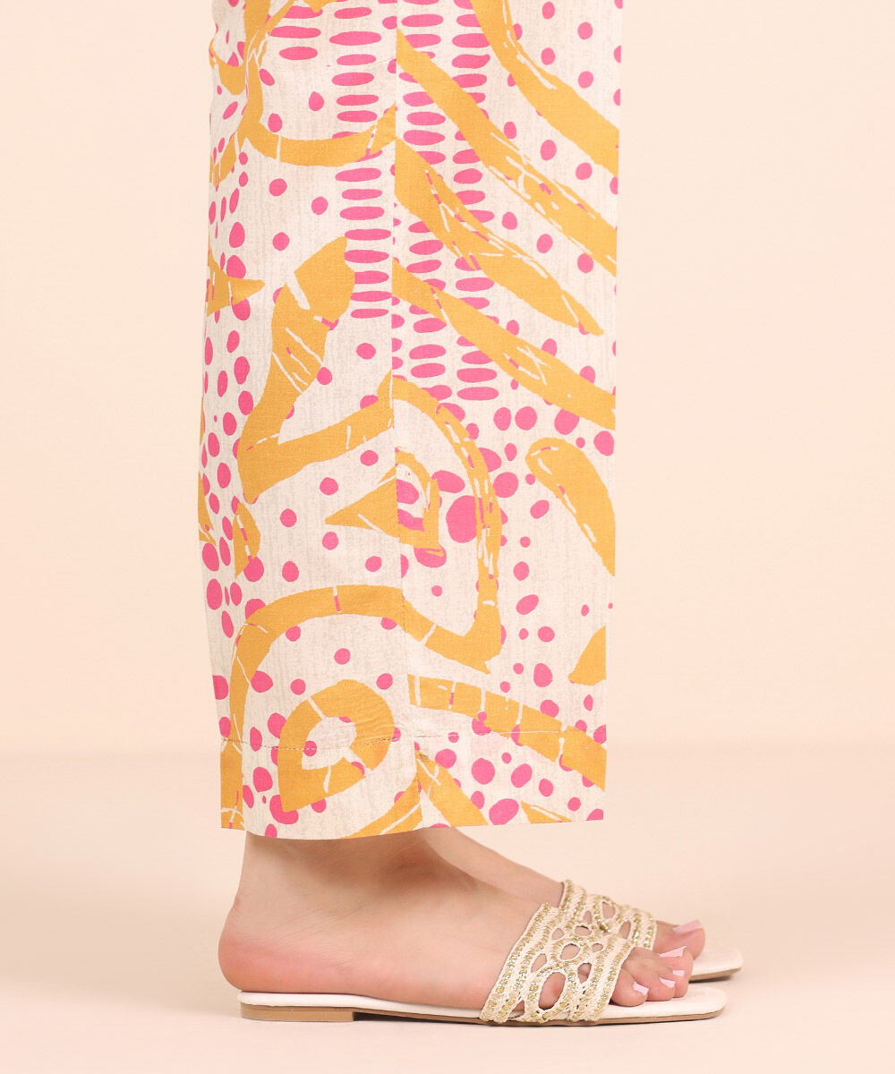 Women's RTW Cambric Multi Printed Straight Pants