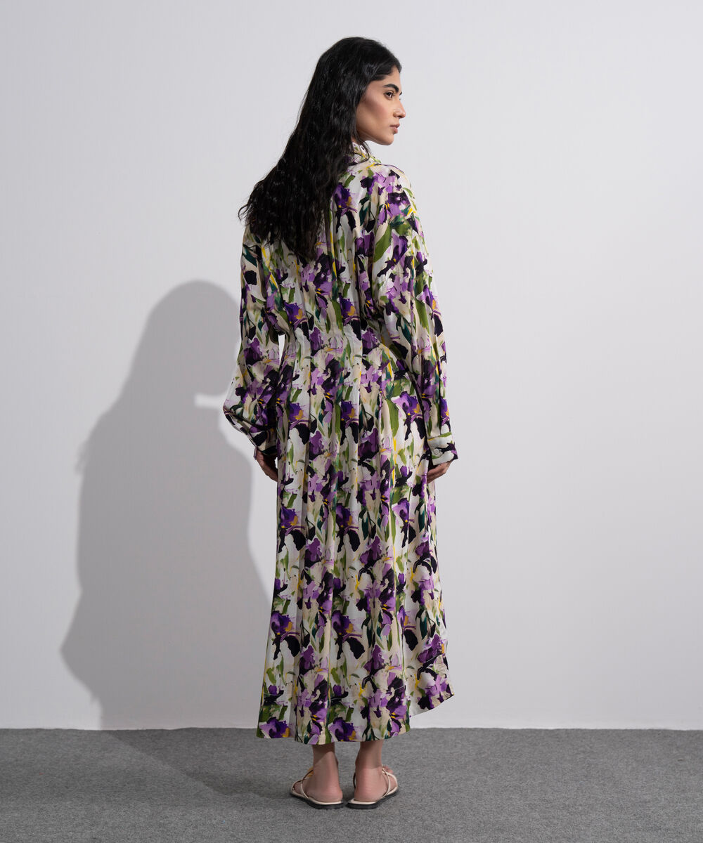 Women's Multi Printed Pleated Dress